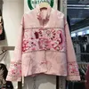 Vestes pour femmes Style chinois Industrie lourde Manteau de broderie Femmes National Élégant Bouton de noeud de haute qualité Manteaux 2023 Automne