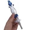 Love_E_Cig NC036 Hookah à prova de derramamento 14mm Titânio Cerâmica Quartz Banger Prego Clipe Ferramenta de Cera Caso de Couro Cachimbos de Vidro Conjunto Dabber Bong