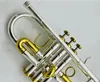 Trompet C Tungat Gümüş Pirinç Kaplama Profesyonel Trompet Müzik Aletleri Vaka Ücretsiz Kargo