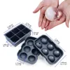 Reusable Glacio Silicone Giant Ice Ball Maker Cube Molds No-Spill Ice Cube TraySet of 2 BPA 273b