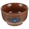 Kommen Tibetaanse stijl komcontainers Retro hout Boze oogpatroon Servies Decoratief fruit Rijstsnijwerk
