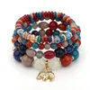 Beaded Strands Bohemian Glass Beads Beaded Bracelet Set For Women Ethnic Style Vintage Multi-layer Elephant Charm Bracelets327K