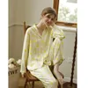 Vrouwen Nachtkleding Bloemen Gedrukt Pyjama Vrouwen Zomer Kleding 2023 Est Geel Water Fee Korte Mouw Shorts Pyjama Sets