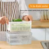 Bouteilles de stockage en plastique cuisine réfrigérateur organisateur grande capacité boîte de conservation des aliments légumes fruits garder frais Drain bac à légumes