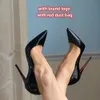 Designer High Heels Shoes Women Pumps Red Shiny Bottoms 6cm 8cm 10cm Thin Heels Pointed Toe Nude Black Patent Leathers Summer Sandals with Dust Bag 35-44