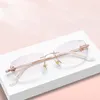 Güneş gözlüğü lüks rimless okuma gözlükleri anti mavi ışık engelleme iş gözlük zarif moda bayan 1.0 1.50 2.0 2.5