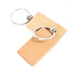 Keychains 80Pcs Blank Wooden Key Chain DIY Wood Tags Gifts Yellow Rectangle