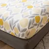 100% algodão roupa de cama queen king size lençol com elástico cor amarela protetor de colchão de algodão lençóis duplos 2011349S