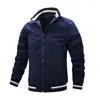 Men's Jackets Autumn Jacket Men Spring Striped Coat Over Size Male Windbreaker White Casual Coats Man Bomber Summer Zipper Tops