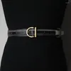 Belts Real Leather Patchwork BrandDesign Gold Buckle Belt Embellished Denim Classic