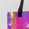 Storage Bags Fashion Tote Bag Clear Holographic Handbag For Work Beauty Large Size And Sturdy Handle Bolso Holografico