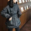 Trenchs de femmes 2023 automne et hiver épais veste chaude taille à capuche mode lâche ceinture décontractée paresseux tarte surmonter vêtements