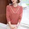 Women's Sweaters Spring Design Hollow Out O-Neck Knitted Pullover Women Plus Size M-4XL Long Sleeve Sweatwers Elegant Bassic Knitwear Tops