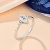 Solitaire Ring ATTAGEMS 2023 Marquise 1CT Pure 10K 14K 18K Real Gold Rings for Women Men Anniversary Fine Jewelry Wedding Gift 231007
