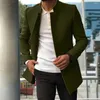 Men's Trench Coats 2023 Casual Youth Suit Autumn Trend Solid Color Slim Fitting Woolen Coat Triple Breasted Chic Poncho Men