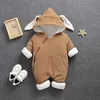 Down Coat Baby Costume Rompers Kids Clothes Autumn Winter Boy övergripande tjej Jumpsuit plagg tjock varm bekväm ren bomullsjacka rockar 231007