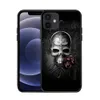 Skull Ghost Lover Capas de TPU macias para iPhone 15 Plus 14 Pro Max 13 12 11 XR XS X 8 7 6 Feliz Dia das Bruxas Impressão Fogo Preto Moda Móvel Smart Phone Capa traseira Pele