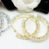 Серьги-кольца, модные круглые серьги со стразами, классические большие золотые/серебряные кристаллы цвета для женщин, ногти для ушей