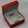 nouveau carré rouge pour boîte omeg montre livret étiquettes de cartes et papiers en anglais montres boîte originale intérieure extérieure hommes montre-bracelet box231S