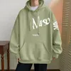 Herren Hoodies Vintage Hoodie Amerikanischer Frühling und Herbst Oversize Rundkragen Top Lose Schwarz Weiß Blau Grün Aprikose M-5XL