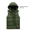 Heren Vesten Mode Heren Vest Oversized Ultra Zachte Mouwloze Jas Met Capuchon Effen Kleur Gewatteerde Slanke Mannelijke Jas Vest Windjack