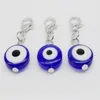 200pcs Turkish Blue Evil Eye Charms lobster Clasp Dangle Charms For Jewelry Making 32x11mm218n