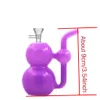 Atacado mini Hookah Protable barato Roxo Gourd colorido água dab rig bong Tubo de garrafa com tigela de queimador de óleo de vidro masculino de 10mm ou tigelas para fumar tabaco