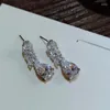 Dangle Earrings Women Drop Earing Wedding Band Jewelry Leavewater Shape Cubic Zirconia Fashion Bridal Accessories