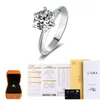 Кольцо-пасьянс с ручкой, оригинальные кольца из стерлингового серебра 925 пробы с бриллиантами и сертификатом, ювелирные изделия, свадебные обручальные кольца для женщин 231007