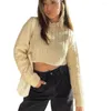 Women's Sweaters Spring And Autumn Female Knitted Sweater Short 2023 Spice Girl Y2k Design Collocation Sense Folded Wear Twist Crewneck