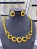 Necklace Earrings Set 24k Gold Plated Jewelry African Bride Nigeria Wedding DD30233