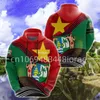 Bluzy męskie Surinam Coat of Arms Country Flaga niestandardowa nazwa 3D Drukuj Zip Hoodie HARAJUKU ZATRZYMAJ ZAPITE