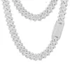 Dropshipping Pass Diamond Tester 20mm 4 Rows Vvs Moissanite Diamond 925 Sterling Silver Miami Cuban Link Chain Necklace