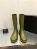 ss24 High-Fashion Rubber Boots Rain Boots Ankle Boot Rubber Walking Waterproof Leisure Thick Soled Short Booties Green Black