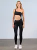 Active Sets Cut Out Yoga One Shoulder Sportswear Women'S Sports Suit High Waist Leggings Solid Color Workout Set Gym Wear