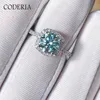 Bague solitaire s925 argent 30CT bleu vert mariage taille brillant diamant étincelant bijoux femme cadeau de fiançailles luxe s 221104278o