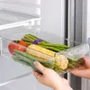 Kitchen Storage Refrigerator Box Plastic Clear Fruit Food Fresh-Keeping Organizer Under Shelf Drawer Accessories