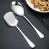 Spoons Big Spoon Large Round/Square Handle Stainless Steel Serving Long Soup Kitchen Flatware Drop