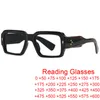 Sunglasses Brand Black Square Reading Glasses For Men 2023 Retro Anti Blue Light Computer Eyeglasses Rivet Thick Frame Clear 0- 6.0