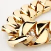 Collar de cadena de eslabones cubanos de Miami personalizado de 24mm, collar de acero inoxidable de Color dorado, joyería de Hip Hop Rock para hombres 258u