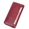 Wallets Fashion Genuine Leather Women Female Long Zipper Clutch Lady Wallet Wristband Money Bag Cowhide Coin Purse