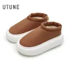 Boots UTUNE Winter Snow Women Waterproof Outdoor PU Warm Plush Luxury Men Shoes Soft Thick Sole Easy Clean Indoor Home Slip-on