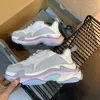 Sneaker Triple S in denim blu scarpe casual firmate sneakers con plateau Suola trasparente di lusso nero bianco grigio rosso rosa blu Royal Neon Green scarpe da ginnastica da uomo