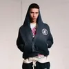 Gerçek resimler siyah hoodies fermuarlı erkek kadın baskılı hoodie bahar sonbahar moda hırka ceket