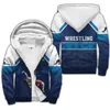 Męskie z kapturem Wrestling i Jujitsu 3D Printed Fleece Zippe z kapturem unisex zimowy gęstwy płaszcz z kurtką