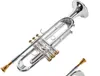 Ny ankomst LT197GS-77 Trumpet B Flat silverpläterat högkvalitativt musikinstrument med fall gratis frakt