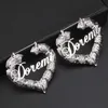 DOREMI 7 cm en acier inoxydable bambou personnalisé boucles d'oreilles en forme de coeur personnaliser nom boucles d'oreilles Style bambou personnalisé boucles d'oreilles numéros 21304e