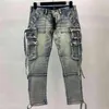 Amirs Designer Men Dżinsy Amirs New High Street Multi Pocket Old Blue Work -Unorie