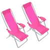 Garden Decorations 2pcs Beach Lounge Chairs Chair Miniature Po Props Single Sofa Furniture For Dolls House Room Bed