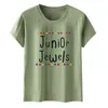 Chemisiers pour femmes chemises graphiques Junior couleur unie à manches courtes mode t-shirt en lettre imprimée col montant Blouse haut